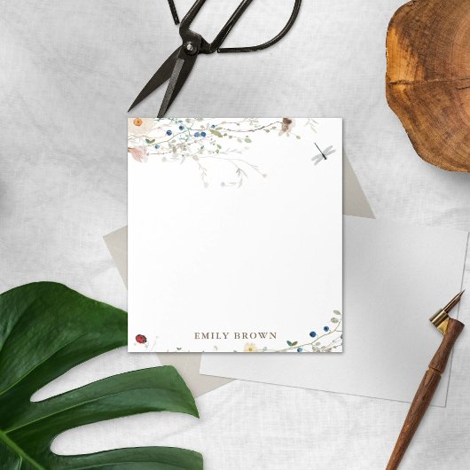 Sweet Wildblume und Lady Bug Personalisiert Notizblock
