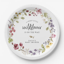 Sweet Wildblume Wreath Baby Dusche Pappteller