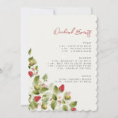 Sweet Wildblumen Erdbeere Junggeselinnen-Abschied Einladung (Rückseite)