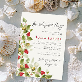 Sweet Wildblumen Erdbeere Junggeselinnen-Abschied Einladung