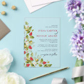 Sweet Wildblumen Erdbeere Polterabend Acryleinladungen (In Situ (Hochzeit))