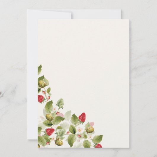 Sweet Wildblumen Erdbeere Polterabend Einladung (Rückseite)