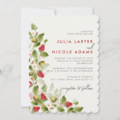 Sweet Wildblumen Erdbeere Polterabend Einladung (Vorderseite)