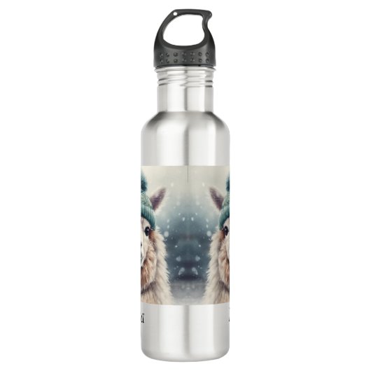 Sweet Winter Alpaca, Brauch Edelstahlflasche (Vorderseite)