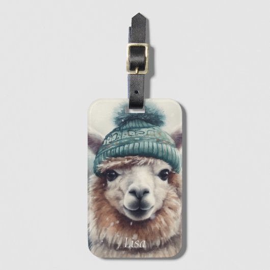 Sweet Winter Alpaca, Brauch Gepäckanhänger (Vorderseite Vertikal)