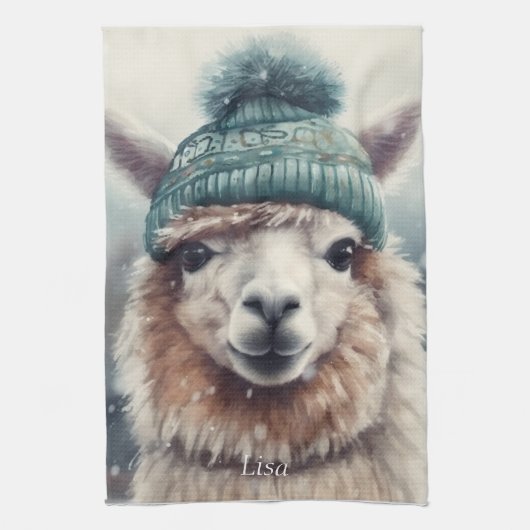 Sweet Winter Alpaca, Brauch Geschirrtuch (Vertikal)