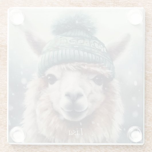 Sweet Winter Alpaca Glasuntersetzer (Rückseite)
