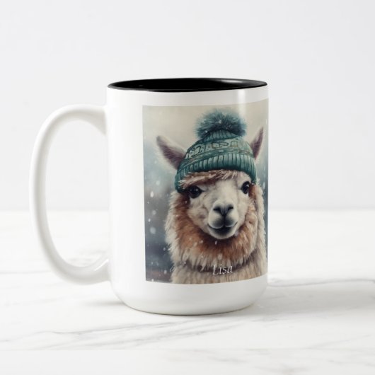 Sweet Winter Alpaca Zweifarbige Tasse (Links)