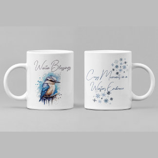Sweet Winter Bird Cosy Watercolor Zweifarbige Tasse