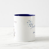 Sweet Winter Bird Snowflakes Wasserfarbe Zweifarbige Tasse (Mittel)
