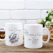 Sweet Winter Bird Snowflakes Wasserfarbe Zweifarbige Tasse