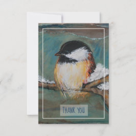 Sweet Winter Chickadee Bird Painting Vielen Dank Dankeskarte