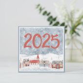 Sweet Winter Landschaft 2025 New Years Holiday Car (Stehend Vorderseite)