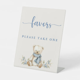 Sweet Winter Teddy Bear Baby Shower Favors Sockelschild