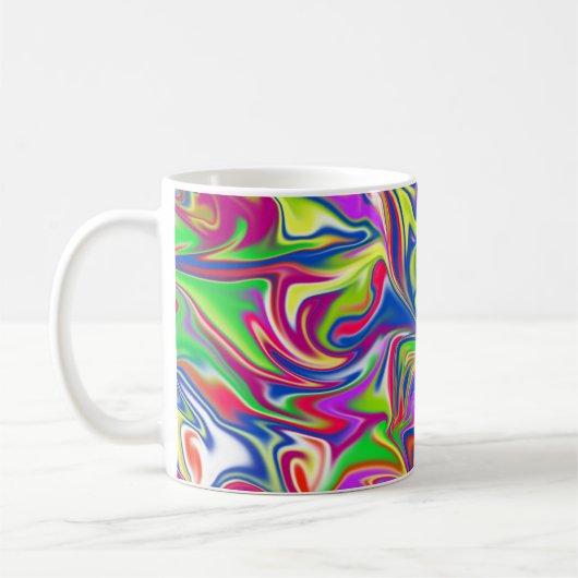 "Sweet Wirbel: The Bubblegum Marble Delight" Kaffeetasse (Links)