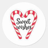 Sweet Wishes Christmas Sticker | Candy Cane Heart (Vorderseite)