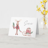 Sweet Wishings Rentier and Pine Boughs Karte (Gelbe Blume)