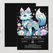 Sweet Wolf Digital Geburtstag Einladung (Vorne/Hinten)
