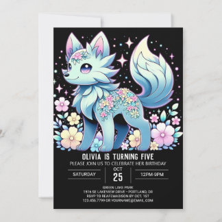 Sweet Wolf Digital Geburtstag Einladung