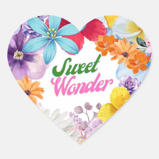Sweet Wonder Herz-Aufkleber (Vorderseite)