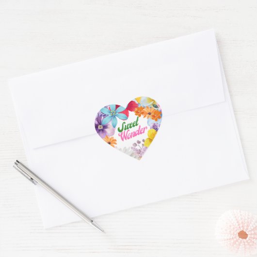 Sweet Wonder Herz-Aufkleber (Umschlag)