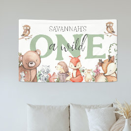 Sweet Woodland Animal 1. Geburtstag Party Banner