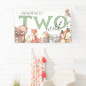 Sweet Woodland Animal 2. Geburtstag Party Banner (Insitu)