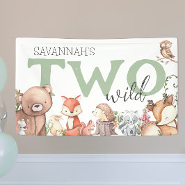 Sweet Woodland Animal 2. Geburtstag Party Banner