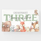Sweet Woodland Animal 3. Geburtstags-Party Banner (Horizontal)