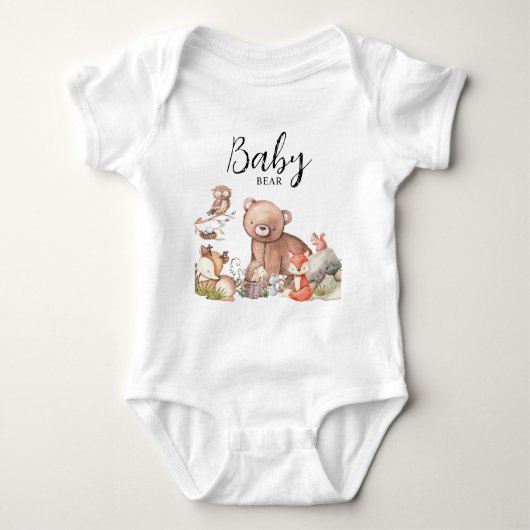 Sweet Woodland Animal Baby Bear Baby Strampler (Vorderseite)