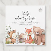 Sweet Woodland Animal Baby Dusche Geschenkanhänger (Rückseite)