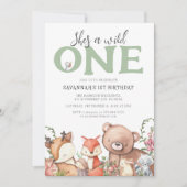 Sweet Woodland Animal Kindergeburtstag Party Einladung (Vorderseite)