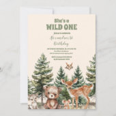 Sweet Woodland Animals 1. Geburtstag Einladung (Vorderseite)