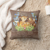 Sweet Woodland Animals Baby Birth Stats Pillow Kissen (Decke)