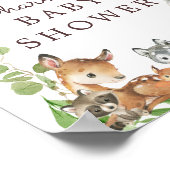 Sweet Woodland Animals Baby Dusche Begrüßungszeich Poster (Ecke)