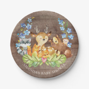 Sweet Woodland Animals Baby Shower 7" Plättchen Pappteller