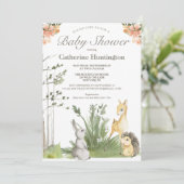 Sweet Woodland Animals Baby Shower Books Einladung (Stehend Vorderseite)