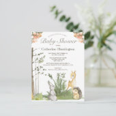 Sweet Woodland Animals Baby Shower Books Postkarte (Stehend Vorderseite)