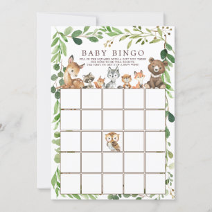 Sweet Woodland Animals BINGO Baby Showspiel Einladung