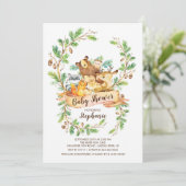 Sweet Woodland Animals Kinderdusche Einladung (Stehend Vorderseite)