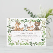 Sweet Woodland Animals Kinderdusche Einladung (Stehend Vorderseite)
