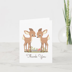 Sweet Woodland Deer Twin Baby Geschenk Vielen Dank Dankeskarte