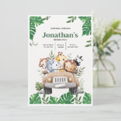 Sweet Woodland Forest Animals 4st Birthday Boy Einladung (Stehend Vorderseite)