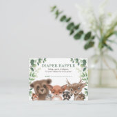 Sweet Woodland Forest Baby Animals Diaper Raffel Begleitkarte (Stehend Vorderseite)