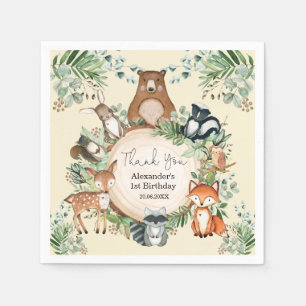 Sweet Woodland Forest Friends Geburtstagsparty Serviette
