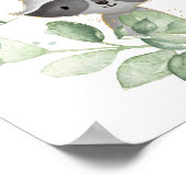 Sweet Woodland Forest Green Wreath Baby Willkommen Poster (Ecke)