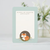 Sweet Woodland Fox Baby Shower Beilage Karte (Stehend Vorderseite)