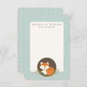 Sweet Woodland Fox Baby Shower Beilage Karte (Vorne/Hinten)