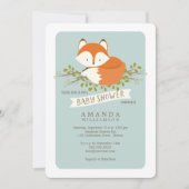 Sweet Woodland Fox Kinderdusche Einladung (Vorderseite)