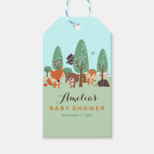 Sweet Woodland Friends Baby Shower Tags Geschenkanhänger